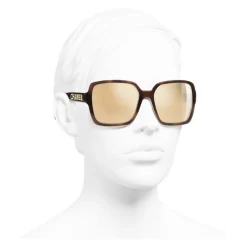 Chanel - Square Sunglasses - Brown Gold Mirror - Chanel Eyewear - Avvenice