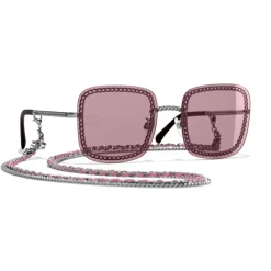 Chanel - Square Sunglasses - Dark Silver Pink - Chanel Eyewear - Avvenice