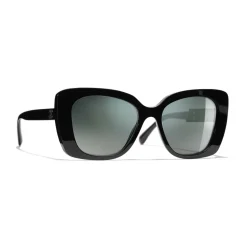 Chanel - Square Sunglasses - Black Green mirror - Chanel Eyewear - Avvenice