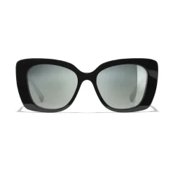 Chanel - Square Sunglasses - Black Green mirror - Chanel Eyewear - Avvenice