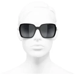 Chanel - Square Sunglasses - Black Gray - Chanel Eyewear - Avvenice