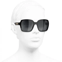 Chanel - Square Sunglasses - Black Gray - Chanel Eyewear - Avvenice