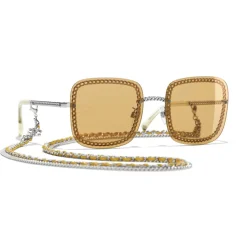 Chanel - Square Sunglasses - Silver Yellow - Chanel Eyewear - Avvenice