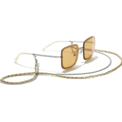Chanel - Square Sunglasses - Silver Yellow - Chanel Eyewear - Avvenice