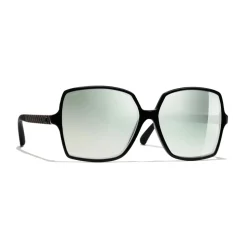 Chanel - Square Sunglasses - Black Green Mirror - Chanel Eyewear - Avvenice