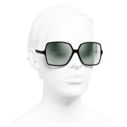 Chanel - Square Sunglasses - Black Green Mirror - Chanel Eyewear - Avvenice