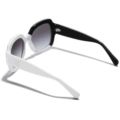 Chanel - Square Sunglasses - Black White Gray - Chanel Eyewear - Avvenice