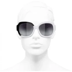 Chanel - Square Sunglasses - Black White Gray - Chanel Eyewear - Avvenice