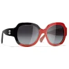 Chanel - Square Sunglasses - Black Coral Gray - Chanel Eyewear - Avvenice