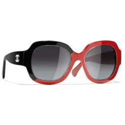 Chanel - Square Sunglasses - Black Coral Gray - Chanel Eyewear - Avvenice