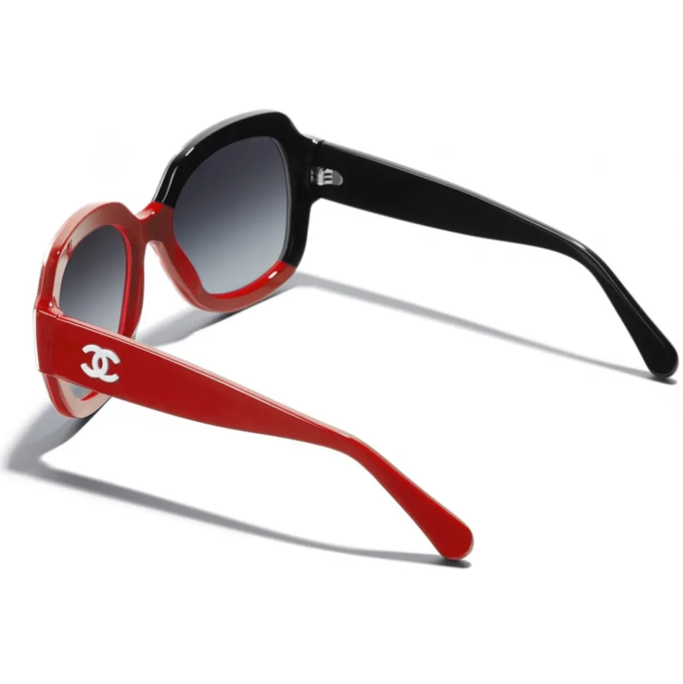 Chanel - Square Sunglasses - Black Coral Gray - Chanel Eyewear - Avvenice