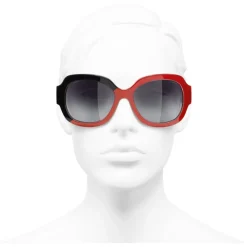 Chanel - Square Sunglasses - Black Coral Gray - Chanel Eyewear - Avvenice