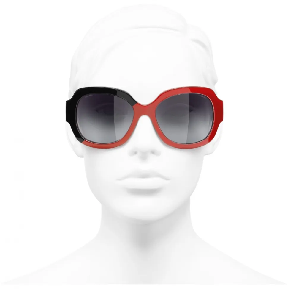 Chanel - Square Sunglasses - Black Coral Gray - Chanel Eyewear - Avvenice