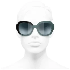 Chanel - Square Sunglasses - Black Green Blue - Chanel Eyewear - Avvenice
