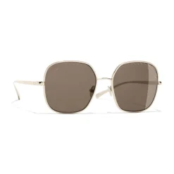 Chanel - Square Sunglasses - Gold Brown - Chanel Eyewear - Avvenice