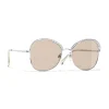 Chanel - Square Sunglasses - Silver Beige - Chanel Eyewear - Avvenice
