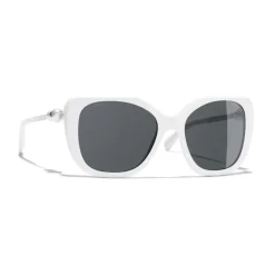 Chanel - Square Sunglasses - White Gray - Chanel Eyewear - Avvenice