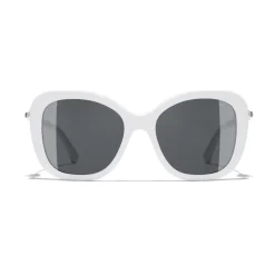 Chanel - Square Sunglasses - White Gray - Chanel Eyewear - Avvenice