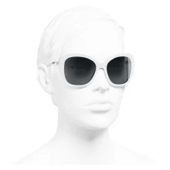 Chanel - Square Sunglasses - White Gray - Chanel Eyewear - Avvenice