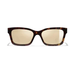 Chanel - Square Sunglasses - Dark Tortoise Gold Mirror - Chanel Eyewear - Avvenice