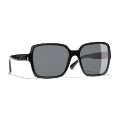Chanel - Square Sunglasses - Black Gray - Chanel Eyewear - Avvenice