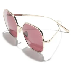 Chanel - Square Sunglasses - Gold Burgundy - Chanel Eyewear - Avvenice