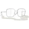 Chanel - Square Sunglasses - Silver Transparent - Chanel Eyewear - Avvenice