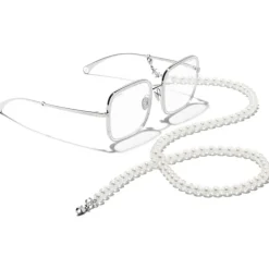 Chanel - Square Sunglasses - Silver Transparent - Chanel Eyewear - Avvenice