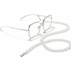 Chanel - Square Sunglasses - Silver Beige Transparent - Chanel Eyewear - Avvenice