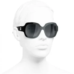 Chanel - Square Sunglasses - Black Gray - Chanel Eyewear - Avvenice