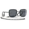 Chanel - Square Sunglasses - Dark Silver Gray - Chanel Eyewear - Avvenice