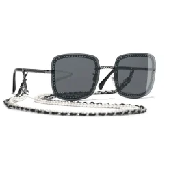 Chanel - Square Sunglasses - Dark Silver Gray - Chanel Eyewear - Avvenice