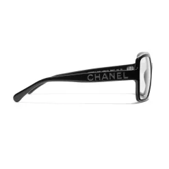 Chanel - Square Sunglasses - Black Transparent - Chanel Eyewear - Avvenice
