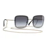Chanel - Square Sunglasses - Gold Gray - Chanel Eyewear - Avvenice