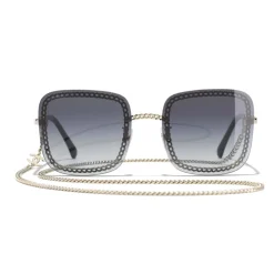 Chanel - Square Sunglasses - Gold Gray - Chanel Eyewear - Avvenice