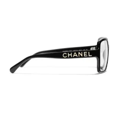 Chanel - Square Sunglasses - Black Gold Transparent - Chanel Eyewear - Avvenice