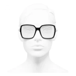 Chanel - Square Sunglasses - Black Gold Transparent - Chanel Eyewear - Avvenice