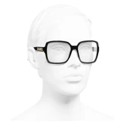 Chanel - Square Sunglasses - Black Gold Transparent - Chanel Eyewear - Avvenice