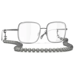 Chanel - Square Sunglasses - Dark Silver Transparent - Chanel Eyewear - Avvenice