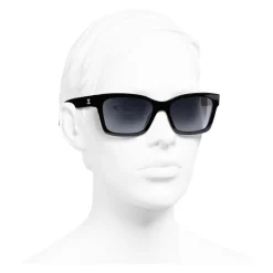 Chanel - Square Sunglasses - Black Gray - Chanel Eyewear - Avvenice