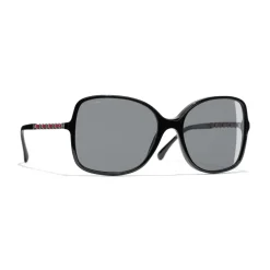 Chanel - Square Sunglasses - Black Red Gray - Chanel Eyewear - Avvenice