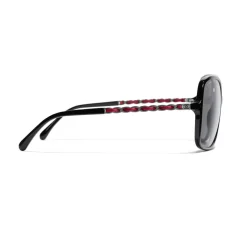 Chanel - Square Sunglasses - Black Red Gray - Chanel Eyewear - Avvenice