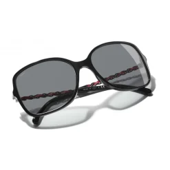 Chanel - Square Sunglasses - Black Red Gray - Chanel Eyewear - Avvenice