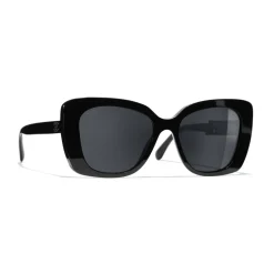 Chanel - Square Sunglasses - Black Gray - Chanel Eyewear - Avvenice