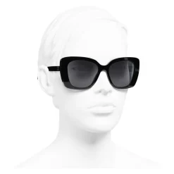 Chanel - Square Sunglasses - Black Gray - Chanel Eyewear - Avvenice