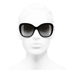 Chanel - Square Sunglasses - Black Gray - Chanel Eyewear - Avvenice