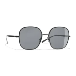 Chanel - Square Sunglasses - Black Gray - Chanel Eyewear - Avvenice