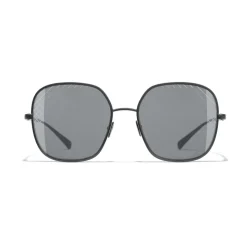 Chanel - Square Sunglasses - Black Gray - Chanel Eyewear - Avvenice
