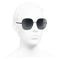 Chanel - Square Sunglasses - Black Gray - Chanel Eyewear - Avvenice