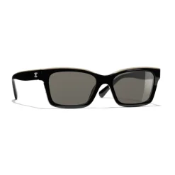 Chanel - Square Sunglasses - Black Beige Brown - Chanel Eyewear - Avvenice